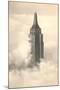 Empire State Building in the Clouds-null-Mounted Art Print