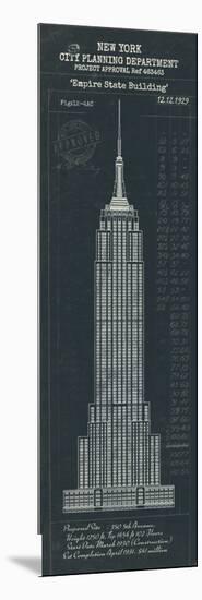 Empire State Building Plan-The Vintage Collection-Mounted Giclee Print