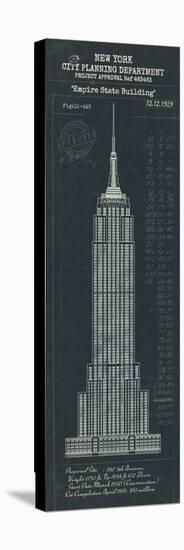 Empire State Building Plan-The Vintage Collection-Stretched Canvas