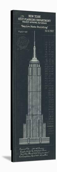 Empire State Building Plan-The Vintage Collection-Stretched Canvas