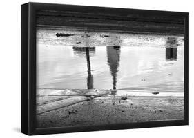 Empire State Building Reflection in Puddle-null-Framed Poster