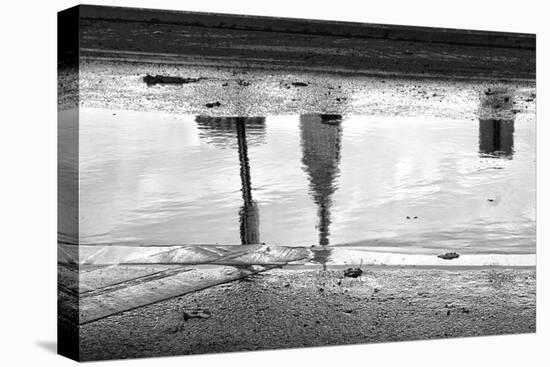 Empire State Building Reflection in Puddle-null-Stretched Canvas