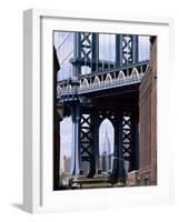 Empire State Building Seen Through the Manhattan Bridge, Brooklyn, New York, New York State, USA-Yadid Levy-Framed Photographic Print