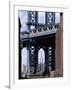 Empire State Building Seen Through the Manhattan Bridge, Brooklyn, New York, New York State, USA-Yadid Levy-Framed Photographic Print