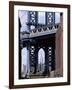 Empire State Building Seen Through the Manhattan Bridge, Brooklyn, New York, New York State, USA-Yadid Levy-Framed Photographic Print