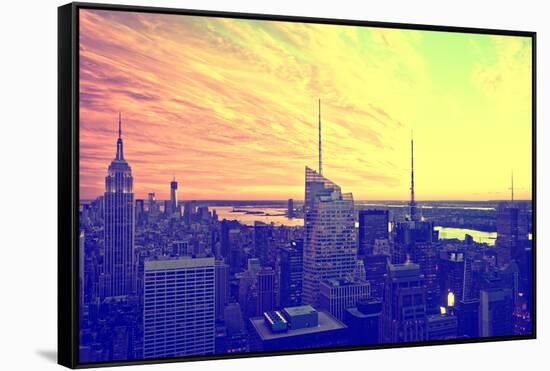 Empire State Building - Sunset - Manhattan - New York City - United States-Philippe Hugonnard-Framed Stretched Canvas