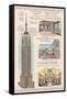 Empire State Building Technical-Lantern Press-Framed Stretched Canvas