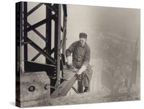 Empire State Building under Construction, 1930 (Gelatin Silver Print)-Lewis Wickes Hine-Stretched Canvas