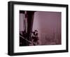 Empire State Building under Construction, Showing an Inspector Checking Work, 1930 (B/W Photo)-Lewis Wickes Hine-Framed Giclee Print