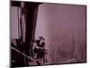 Empire State Building under Construction, Showing an Inspector Checking Work, 1930 (B/W Photo)-Lewis Wickes Hine-Mounted Giclee Print