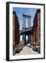 Empire State Building Underneath Brooklyn Bridge from DUMBO, Brooklyn-null-Framed Photo