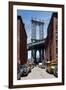 Empire State Building Underneath Brooklyn Bridge from DUMBO, Brooklyn-null-Framed Photo