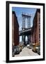 Empire State Building Underneath Brooklyn Bridge from DUMBO, Brooklyn-null-Framed Photo