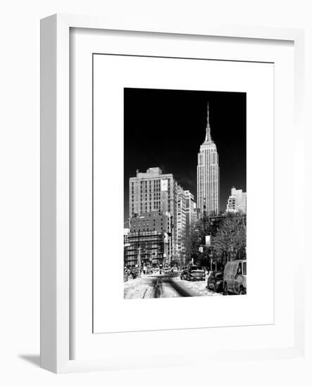 Empire State Building View in Winter-Philippe Hugonnard-Framed Art Print