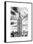 Empire State Building, White Frame, Full Size Photography, Manhattan, New York -Us-Philippe Hugonnard-Framed Stretched Canvas