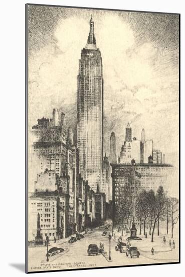 Empire State Building-null-Mounted Art Print