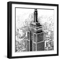 Empire State Sketch-Shelley Lake-Framed Art Print