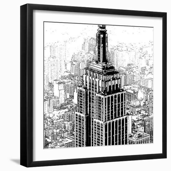 Empire State Sketch-Shelley Lake-Framed Art Print