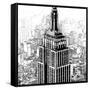 Empire State Sketch-Shelley Lake-Framed Stretched Canvas