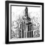 Empire State Sketch-Shelley Lake-Framed Art Print