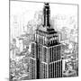 Empire State Sketch-Shelley Lake-Mounted Art Print