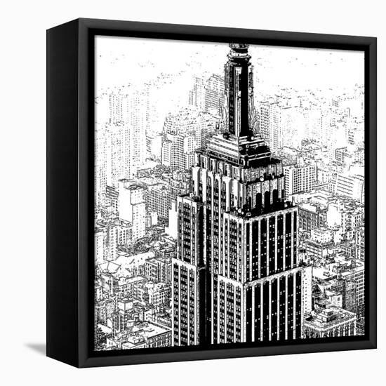 Empire State Sketch-Shelley Lake-Framed Stretched Canvas