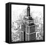 Empire State Sketch-Shelley Lake-Framed Stretched Canvas