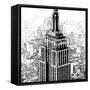 Empire State Sketch-Shelley Lake-Framed Stretched Canvas