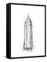 Empire STATE Sketch-OnRei-Framed Stretched Canvas