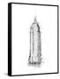 Empire STATE Sketch-OnRei-Framed Stretched Canvas