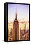 Empire State Sunset II - In the Style of Oil Painting-Philippe Hugonnard-Framed Stretched Canvas