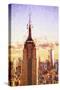 Empire State Sunset II - In the Style of Oil Painting-Philippe Hugonnard-Stretched Canvas