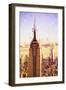Empire State Sunset II - In the Style of Oil Painting-Philippe Hugonnard-Framed Giclee Print