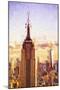 Empire State Sunset II - In the Style of Oil Painting-Philippe Hugonnard-Mounted Giclee Print