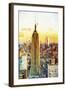 Empire State Sunset III - In the Style of Oil Painting-Philippe Hugonnard-Framed Giclee Print