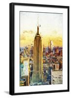 Empire State Sunset III - In the Style of Oil Painting-Philippe Hugonnard-Framed Giclee Print