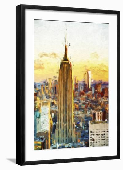 Empire State Sunset III - In the Style of Oil Painting-Philippe Hugonnard-Framed Giclee Print