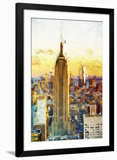 Empire State Sunset III - In the Style of Oil Painting-Philippe Hugonnard-Framed Giclee Print