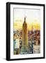 Empire State Sunset III - In the Style of Oil Painting-Philippe Hugonnard-Framed Giclee Print