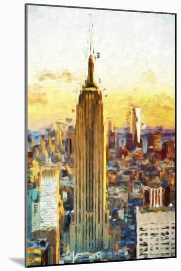 Empire State Sunset III - In the Style of Oil Painting-Philippe Hugonnard-Mounted Giclee Print