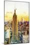 Empire State Sunset III - In the Style of Oil Painting-Philippe Hugonnard-Mounted Giclee Print