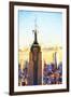 Empire State Sunset - In the Style of Oil Painting-Philippe Hugonnard-Framed Giclee Print