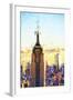 Empire State Sunset - In the Style of Oil Painting-Philippe Hugonnard-Framed Giclee Print