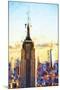 Empire State Sunset - In the Style of Oil Painting-Philippe Hugonnard-Mounted Giclee Print