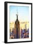 Empire State Sunset - In the Style of Oil Painting-Philippe Hugonnard-Framed Giclee Print