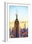 Empire State Sunset - In the Style of Oil Painting-Philippe Hugonnard-Framed Giclee Print