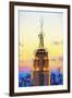 Empire State Sunset IV - In the Style of Oil Painting-Philippe Hugonnard-Framed Giclee Print