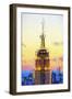 Empire State Sunset IV - In the Style of Oil Painting-Philippe Hugonnard-Framed Giclee Print