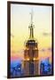 Empire State Sunset IV - In the Style of Oil Painting-Philippe Hugonnard-Framed Giclee Print