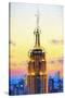 Empire State Sunset IV - In the Style of Oil Painting-Philippe Hugonnard-Stretched Canvas